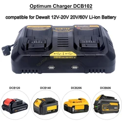 Dla Dewalt 10.8V 14.4V 18V 20V 60V bateria litowa szybko ładująca się litowo-jonowa ładowarka podwójne ładowanie z portem USB