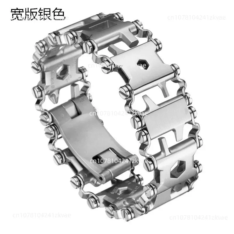 29 In 1 Stainless Steel Multi Tool Bracelet Watch Strap Portable Hand Tool Kit Tread Bracelet Emergency Repair Accessories