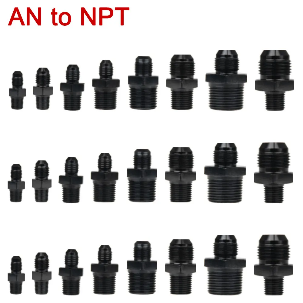 

AN3 AN4 AN6 AN8 AN12 AN10 Male to NPT 1/8" NPT 1/4" 3/8" 1/2" 3/4" Hose Fitting Straight Adaptor Fuel Cooling Union Connector