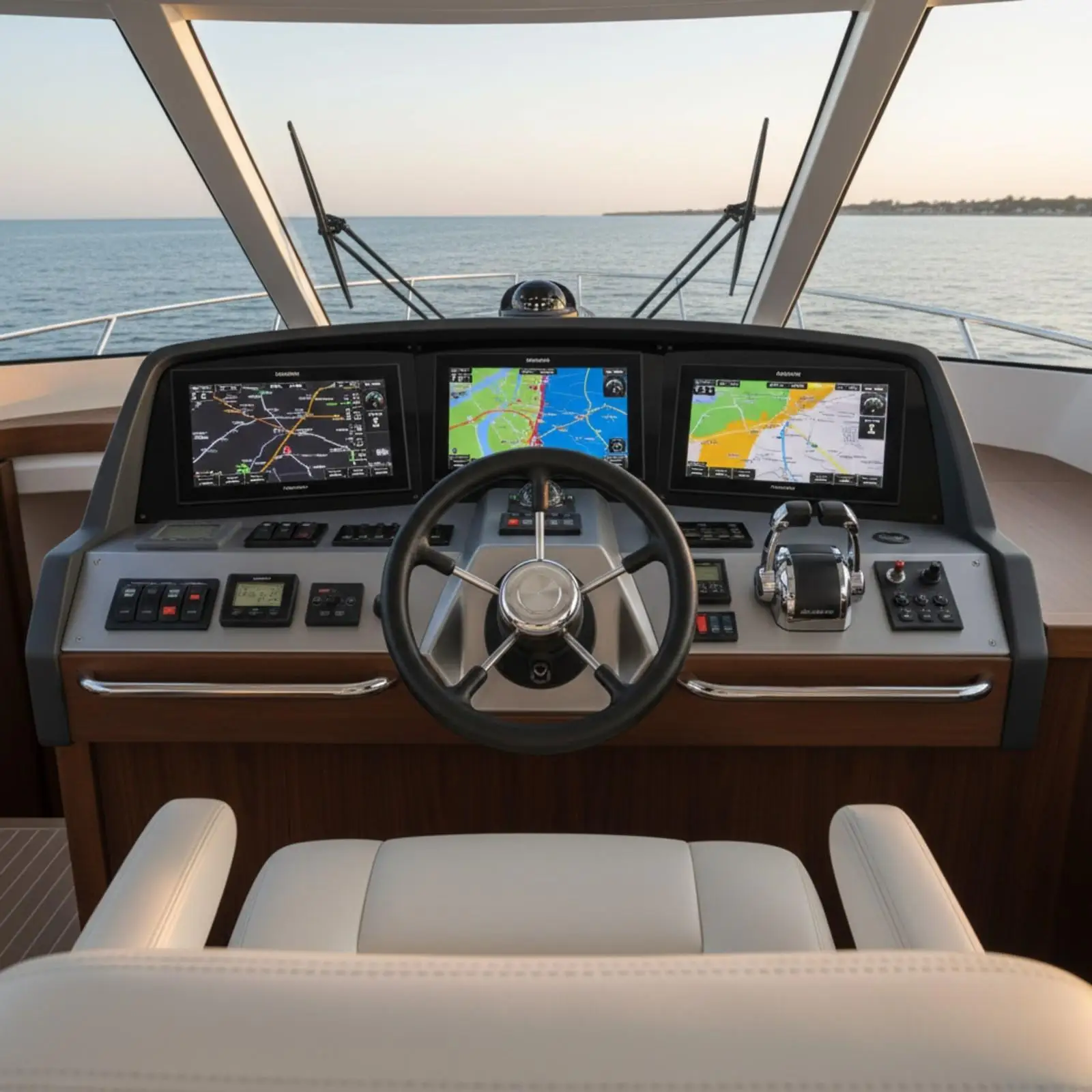 Nautical Steering Wheel for Boats with Cushioned Grip Stainless Steel Hub Marine Equipment