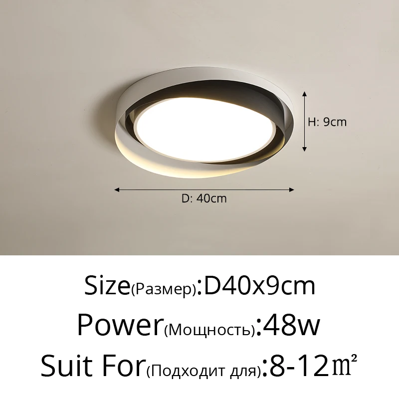 Log Eenvoudige LED-plafondverlichting Zwart Wit Slaapkamer Woonkamer Balkon Plafondlamp Modern huis Interieur Decoratie Lamparmaturen