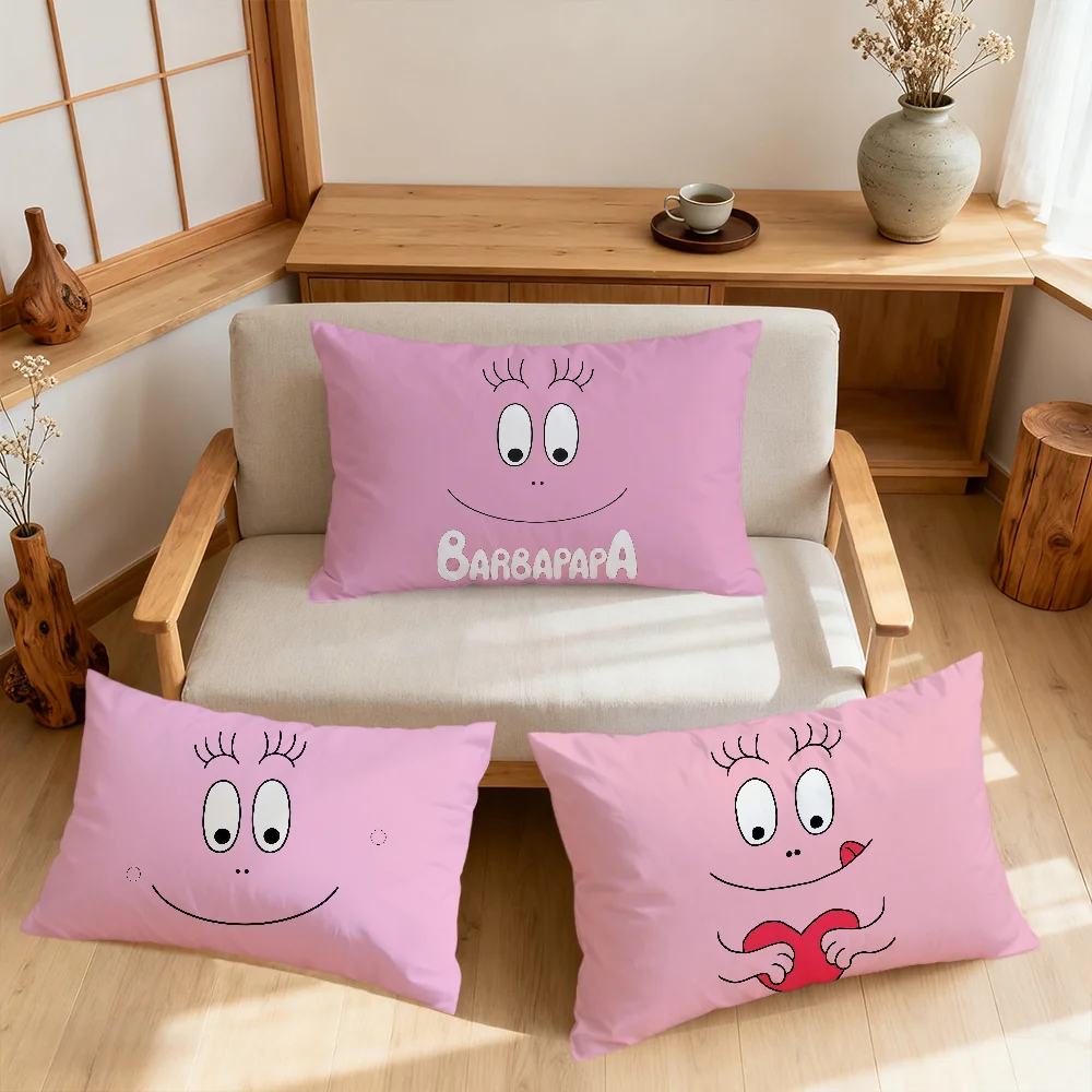 cartoon art cute funny b-barbapapa cushion cover Rectangle Pillowcover Home Sofa living Room Dorm bedside hogar Pillowcase gift