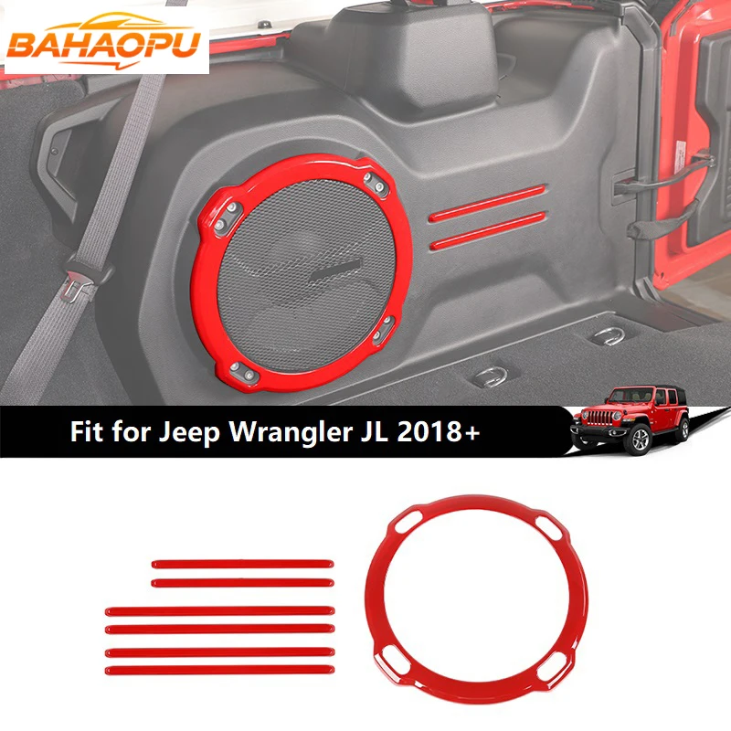 

BAHAOPU ABS хвостовой ящик сабвуфер динамик декоративная крышка для Jeep Wrangler JL 2018 Up, полоса звукового сигнала багажника/кольцо накладка автомобильные аксессуары
