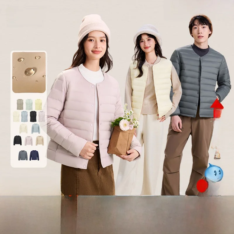 

Lightweight Du down Vest SNOW FLNG Cleanfit Sle Women's Men's Inner Wear 85% down Puffer Jaet Waterproof Nylon