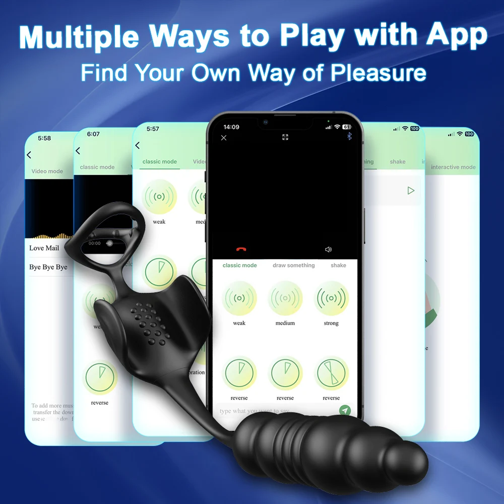Vibrating Cock Rings With Anal Vibrator Dildo Prostate 9 Thrusting & Vibrating Modes P Spot Stimulation Sex Toy for Couples - view 6