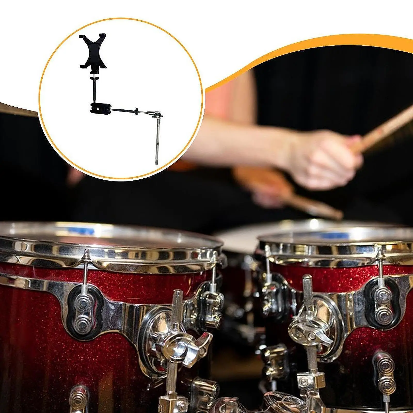 Music Instrument Tablet Holder Clamp Stand for Drum Kit Practice Performance