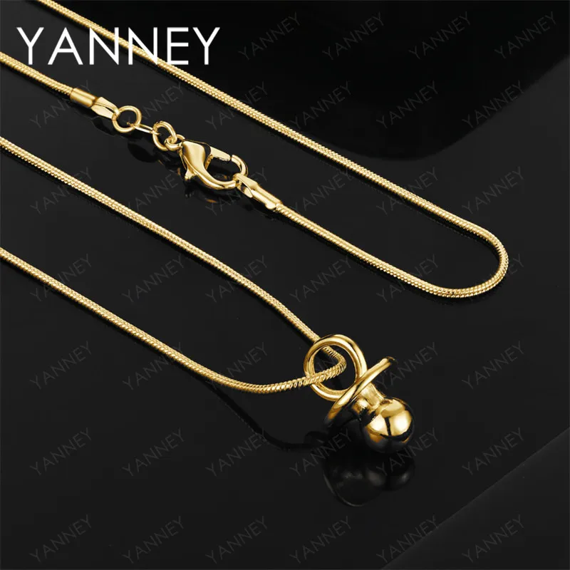 

925 Sterling Silver 18K Gold 16-30 Inch Exquisite Round Bead Pendant Necklace Fashion Women's Wedding Jewelry Gift