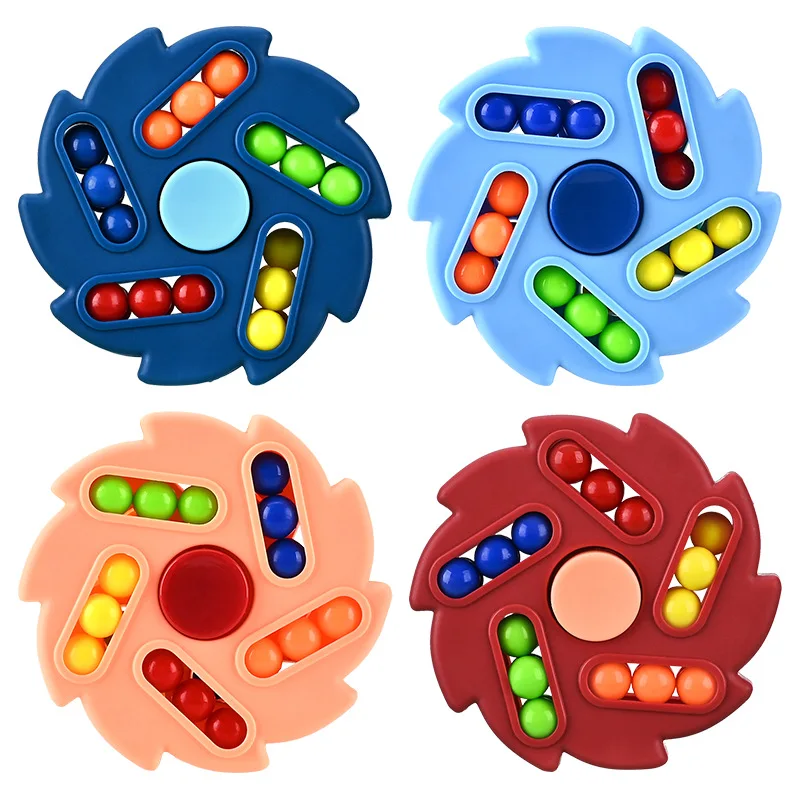 Magic Rotating Bean Puzzle Cube Fingertip Spinner Anti-ansia Sollievo dallo stress Agitarsi Giocattoli per bambini Bomboniere Premi in classe