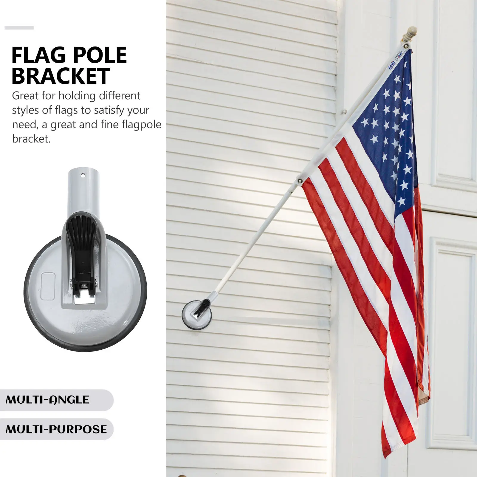 1Pcs Flag Pole Holder Premium Material Easy Install Universal Flagpole Bracket for Outdoor Display National Day Celebration Flag