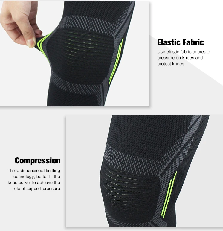2 Stück hochelastische Kompressions-Kniebandagen, atmungsaktive, unterstützende Kniebandagen mit verstärktem Kniepolster, Kniebandage für Sport und Fitness. – Detail 8