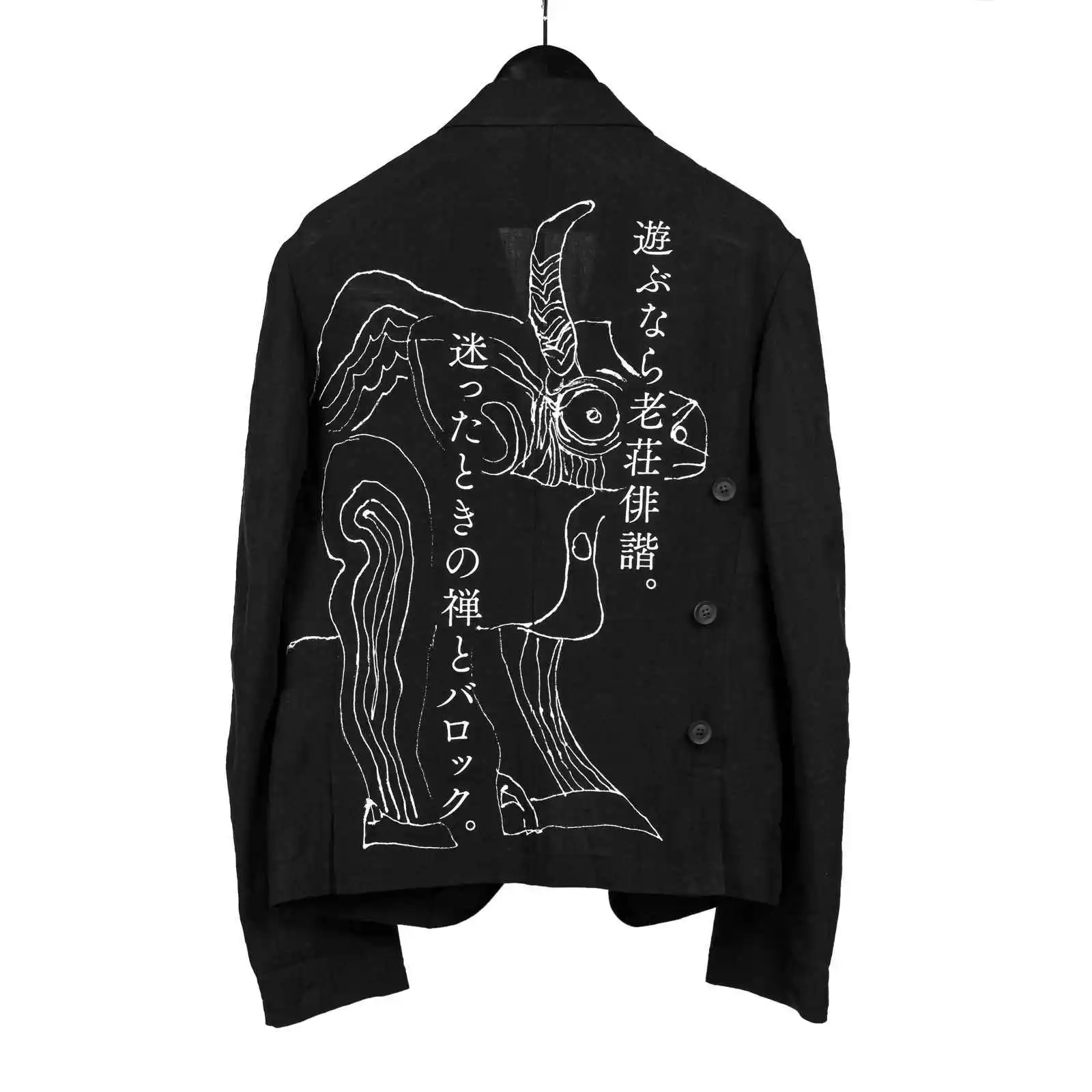 

TOP-YAMAMOTO Japanese original Design Dark and niche black loose print jacket