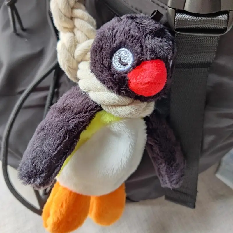 NEW Kawaii Pingu Plush Pendant Cute Cartoon Doll Funny Doll School Bag Pendant Birthday Gift