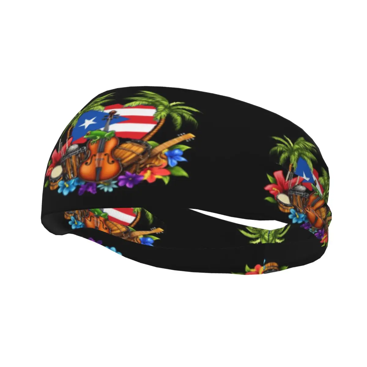 

Sports Headband Portable Hair Band Puerto Rico Culture Hair Wrap Brace Cycling Running Exercising Sweatband