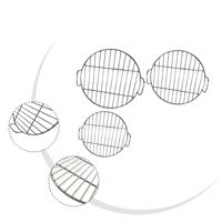 Stainless Steel Round Grill Grate With Handle, Compatible For Weber 7432 And 57 cm For Kettle For Charcoal Grills