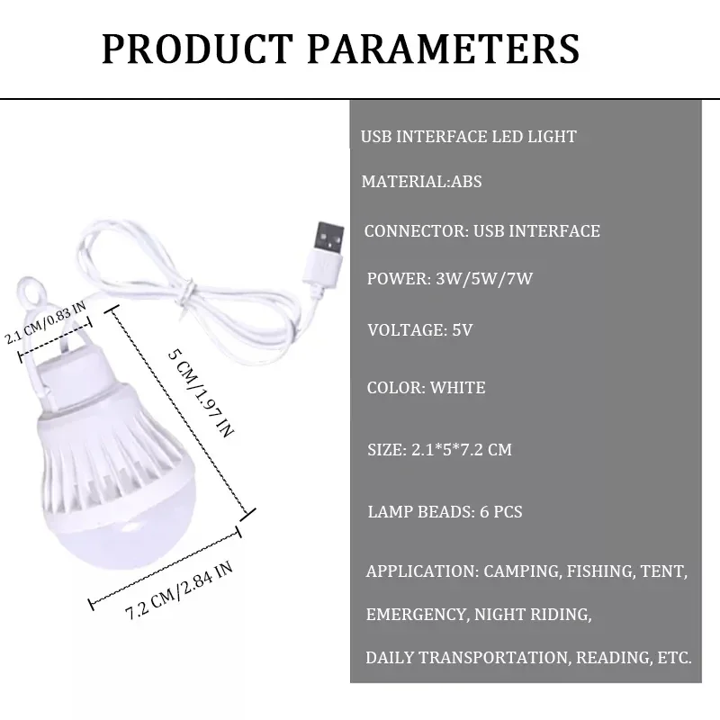 Portable USB Night Reading Light LED Camping Light Book Lights Mini LED Light LED Lamp Bulbs Emergency Lights Tent Lamps