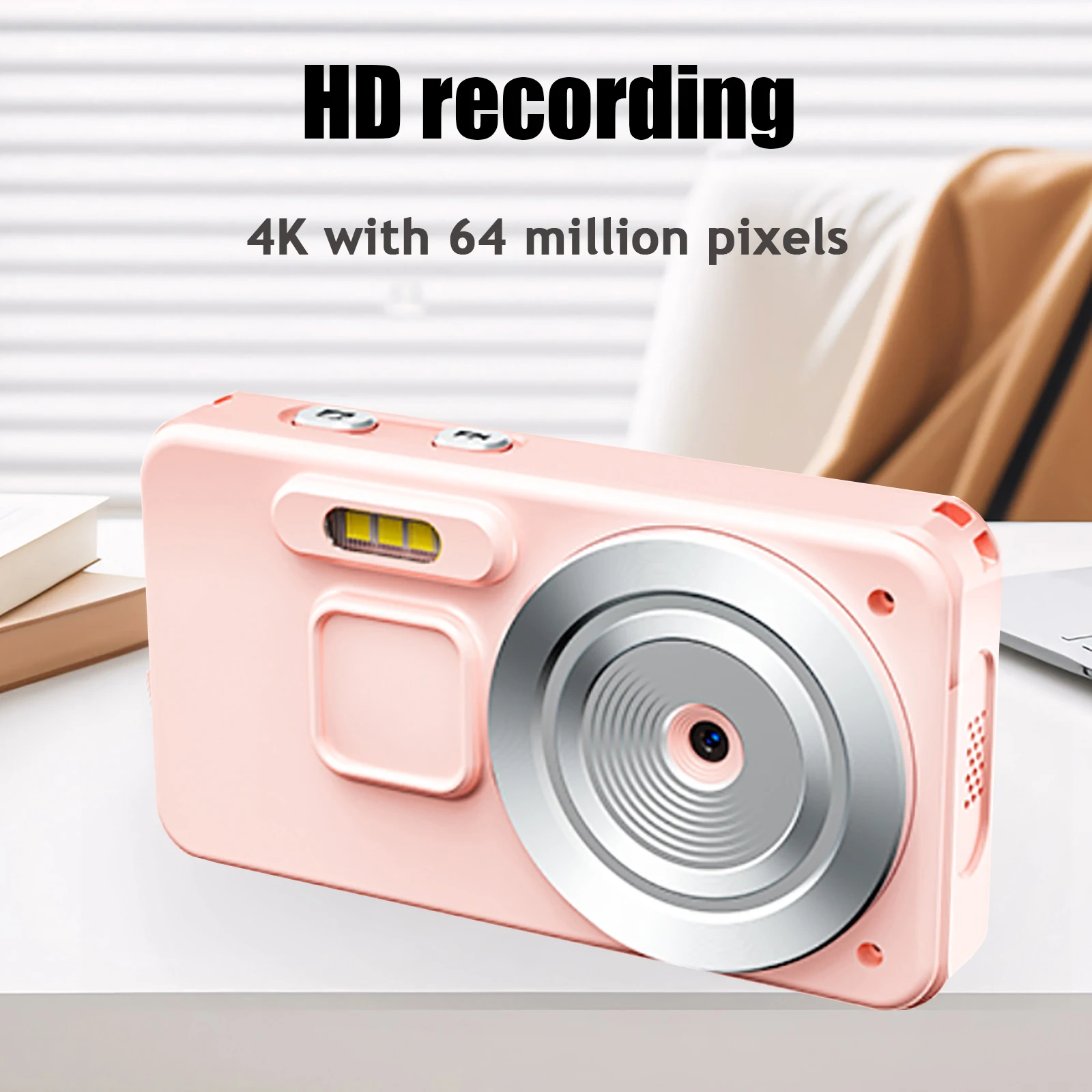 

Vandlion A56 Children's Digital Camera 4K 30fps HD Video Recorder Fill Lights 2000mAh Long Time Recording Type-C OTG Fuction