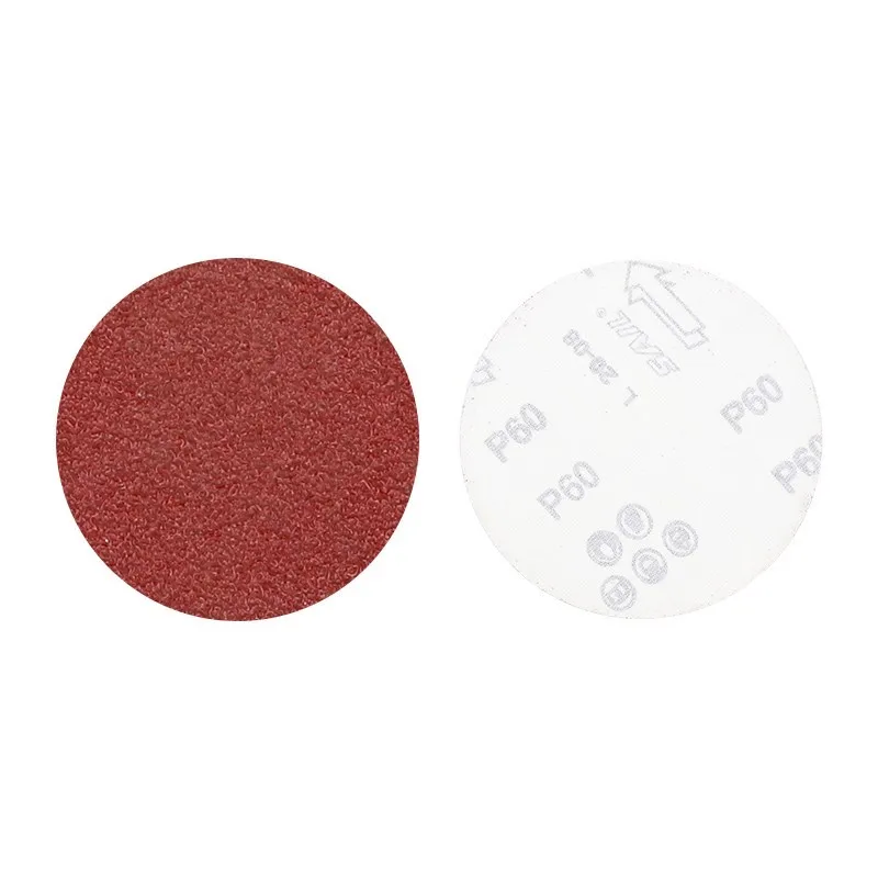 10PCS 5 Inch 127MM Aluminum Oxide Dry Sandpaper Sanding Discs Hook Loop For Stone Round Red Disk Sand Sheets Disc Self Adhesive