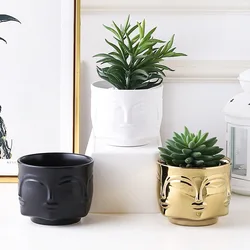 Man Face flower vase home decoration accessories modern ceramic vase for Flowers Pot planters