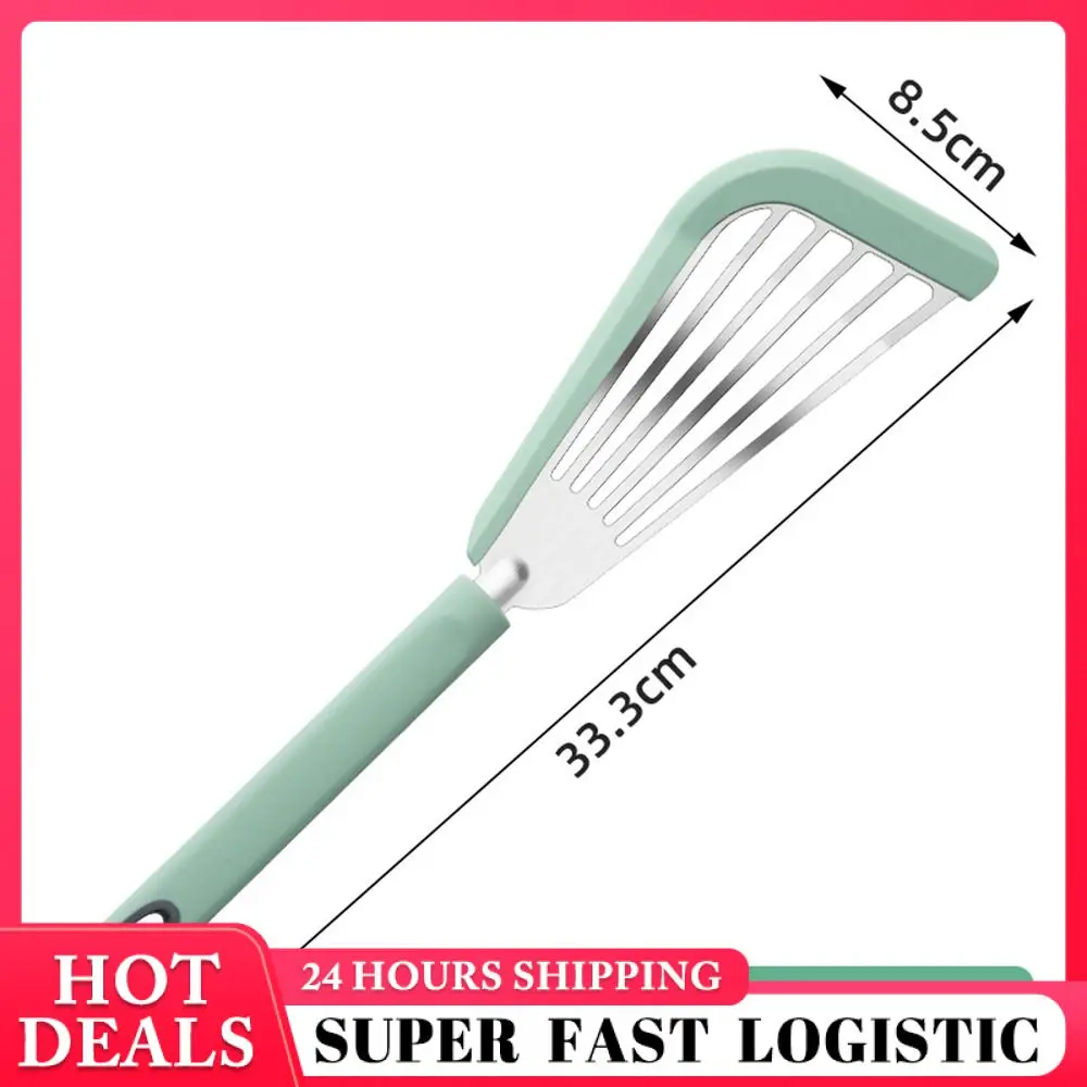 Leakage Spatula Food Grade Non-stick Silicone Fried Fish Spatula Spatula Stir-fry Spatula Stainless Steel Butterfly Spatula