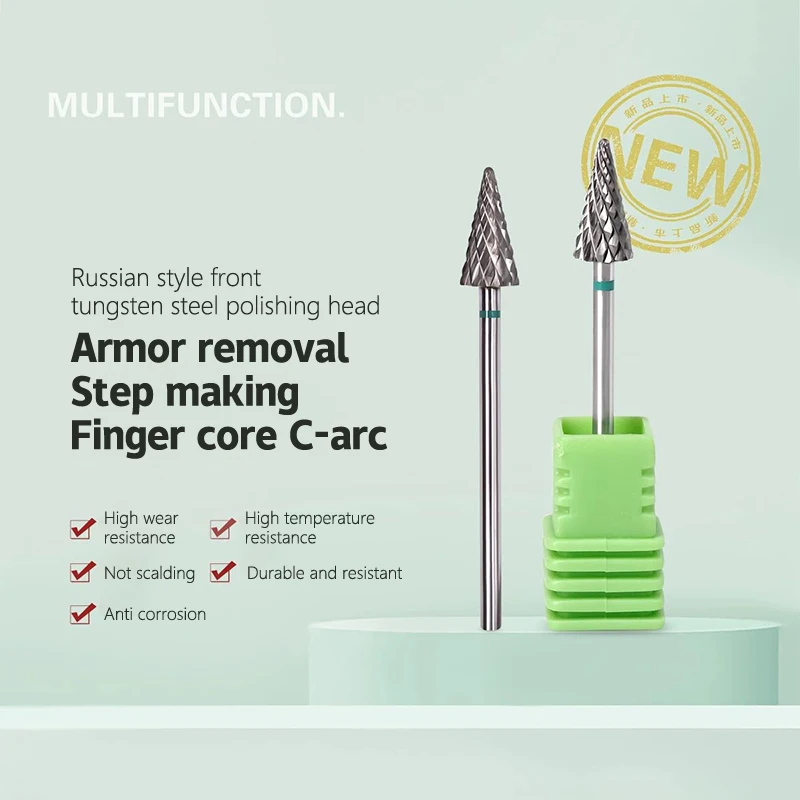 Tungsten Steel Nail Drill Bit Efile Electric File Machine Head Tip For Manicure Polishing Art Remove Gel Tapered Bit