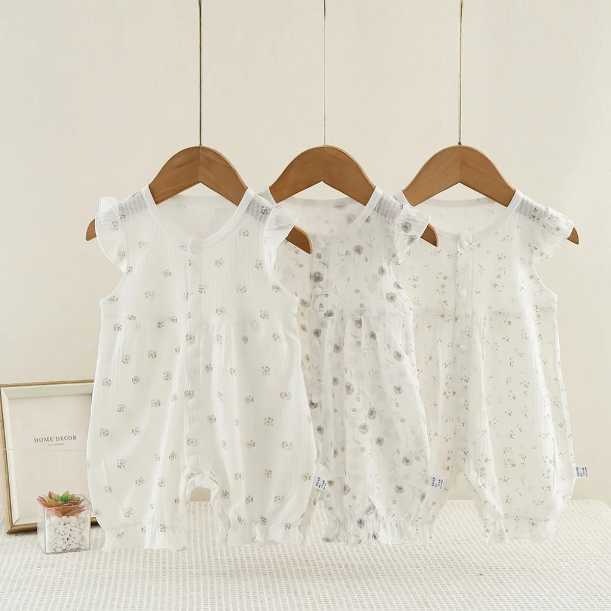 6-18M Baby Boy Girl Summer Lightweight Princess Romper Newborns Bamboo Fiber Soft Comfy Onesie Toddler Breathable Cute Jumpsuit