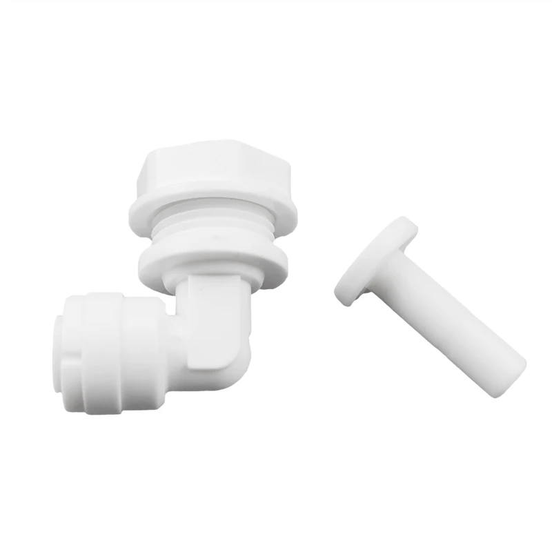 

Reverse Osmosis 1/4 Inch Tube Push Lock Elbow L Shape Bulkhead Union R O Water System Fittings