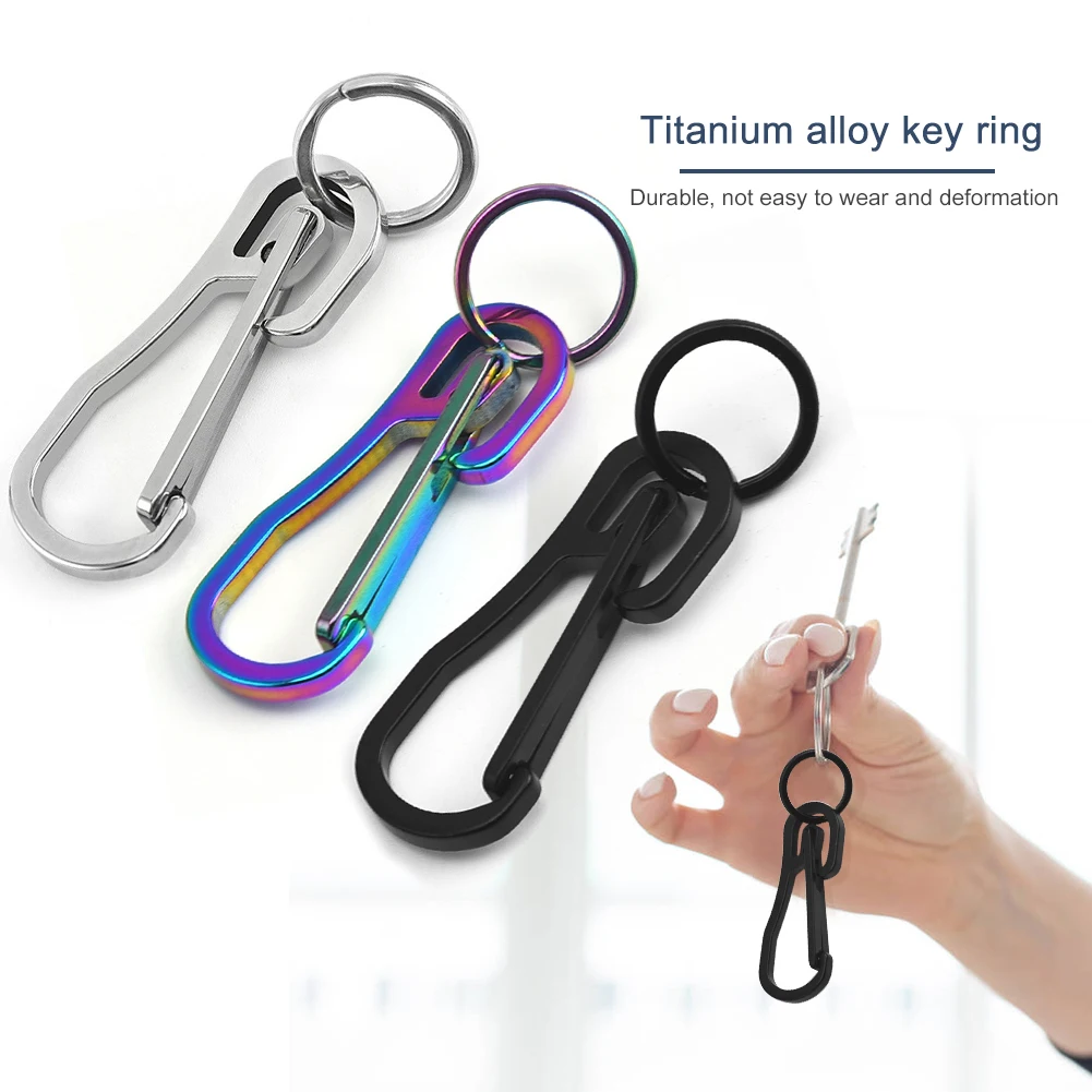 Carabiner EDC Outdoor Tool Titanium Steel Keychain Buckle Key Ring Climbing Mountaineering  Accessories Outdoor Tool