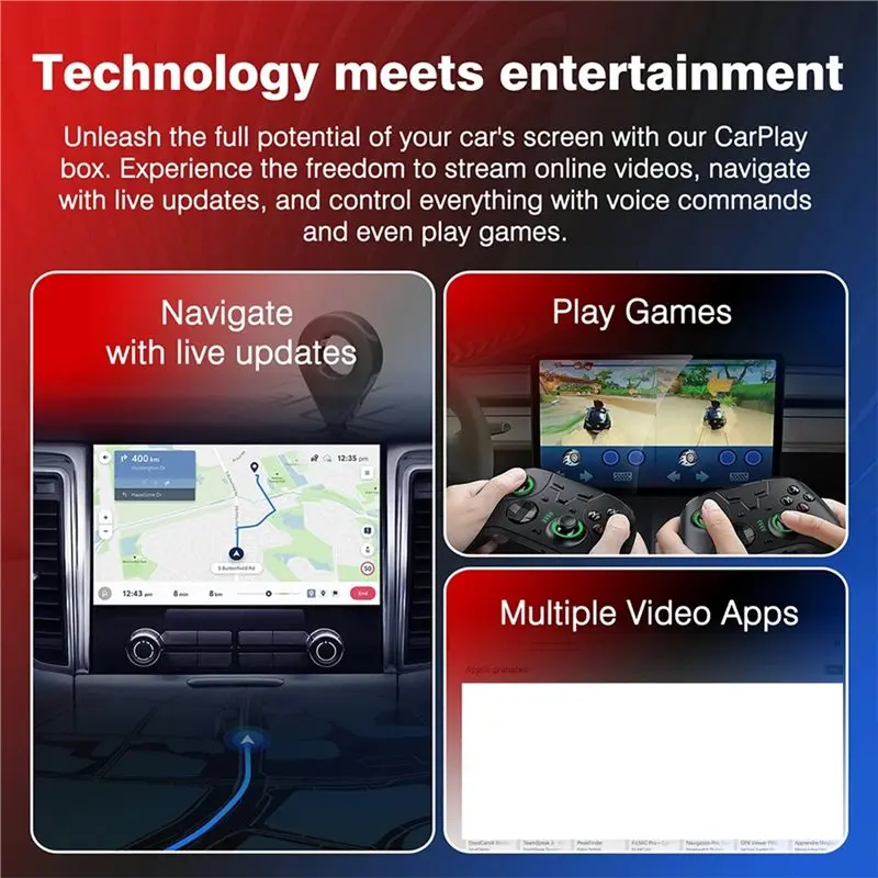 T84C-Android 13 Carplay LED Box Android 13 3-In-1 Wireless Carplay Für Youtube Netflix Für MG ZS EV MARVEL R MAXUS MULAN MG4 5