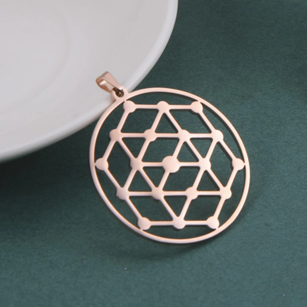 Dawapara Metatron Cube Pendant for Necklace Stainless Steel Charms for Jewelry Making Sacred Geometric Kabbalistic Tree of Life