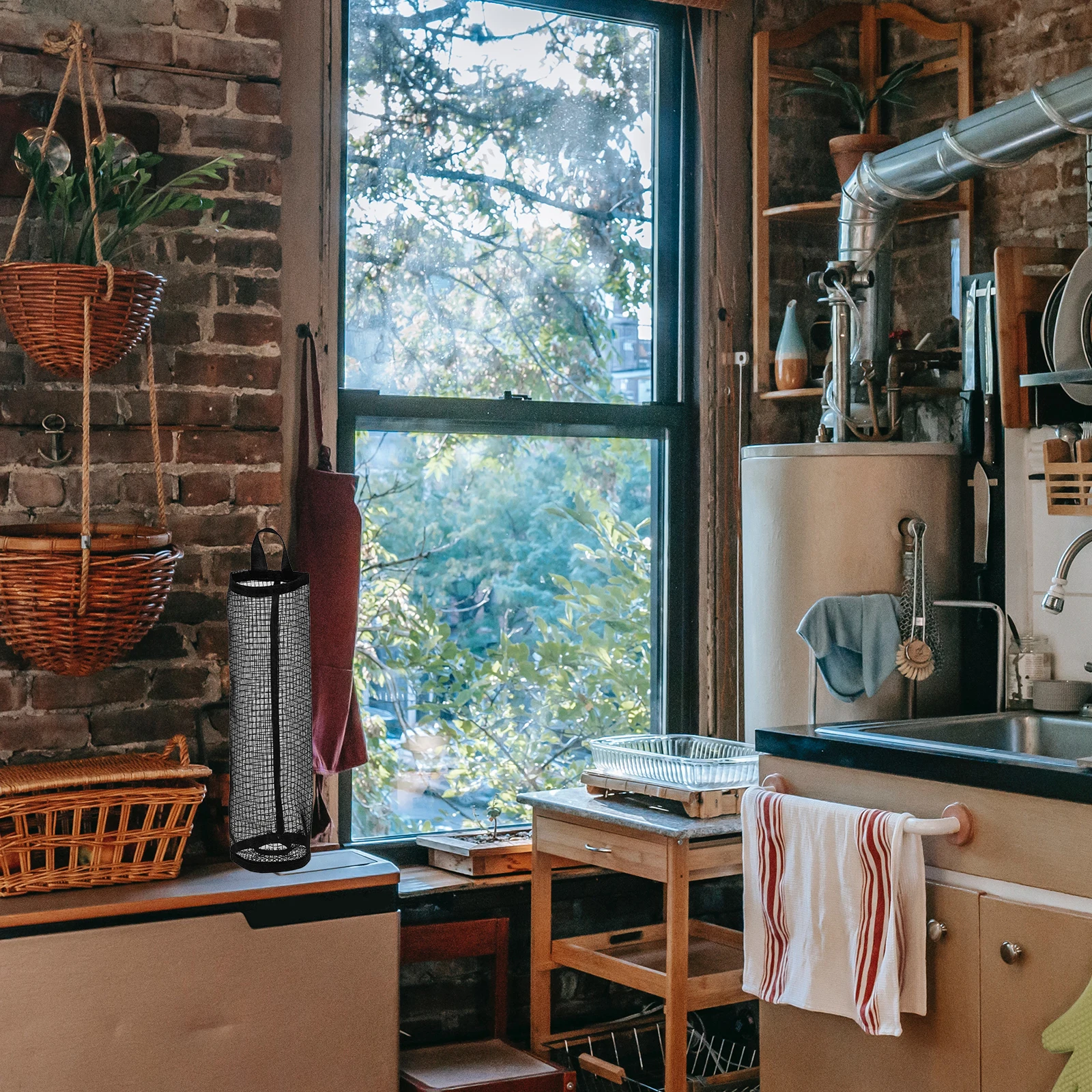 

4Pcs Nylon Plastic Bag Holder Hanging Grocery Bag Organizer Household Kitchen Storage Reusable Dispenser Organizer