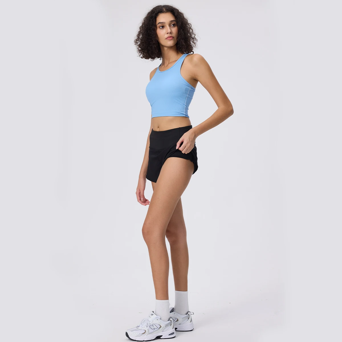 Women's 2 in 1 Athletic Running Athletic Shorts with Pockets  High Waisted Exercise Workout Athletic Shorts for with Liner pants