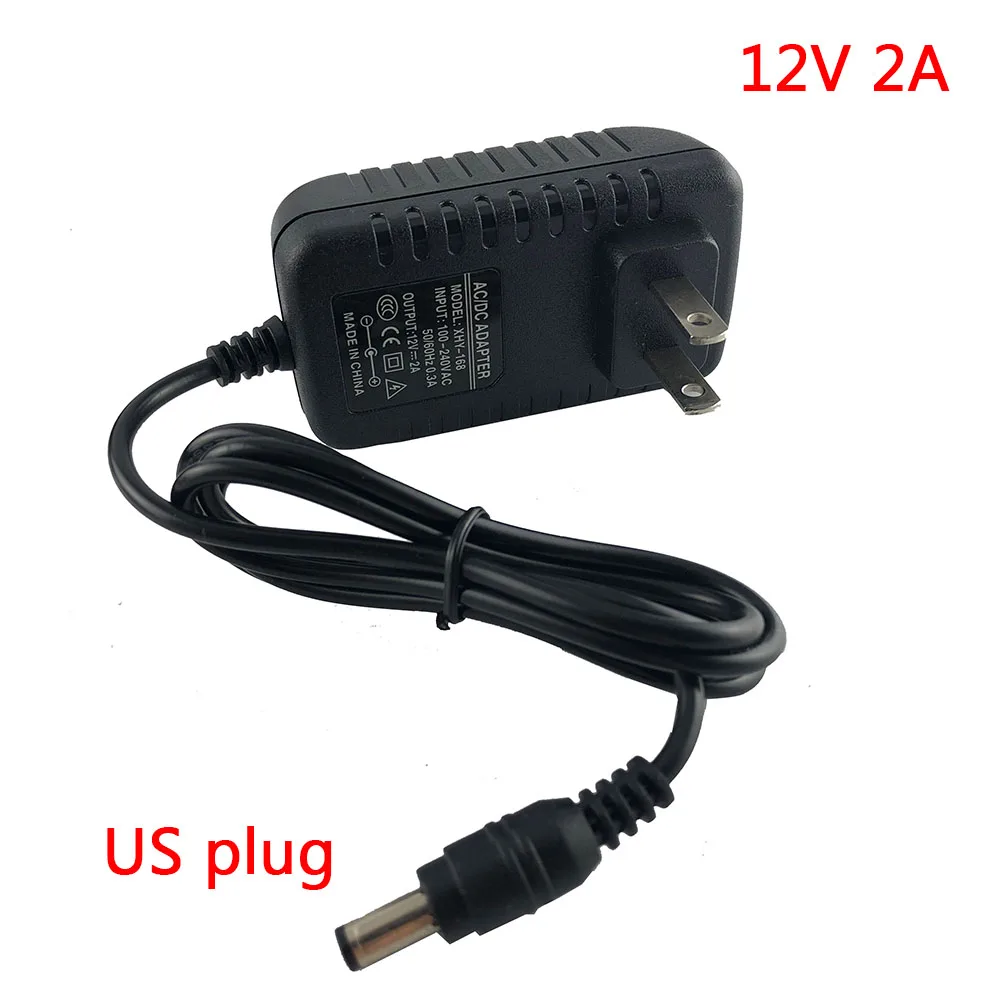 AC DC 12v 2A 2000ma Adapter Power Supply Adaptor EU UK AU US PLUG 5.5*2.5mm Wall Charger For CCTV Cameras And IR Llluminators