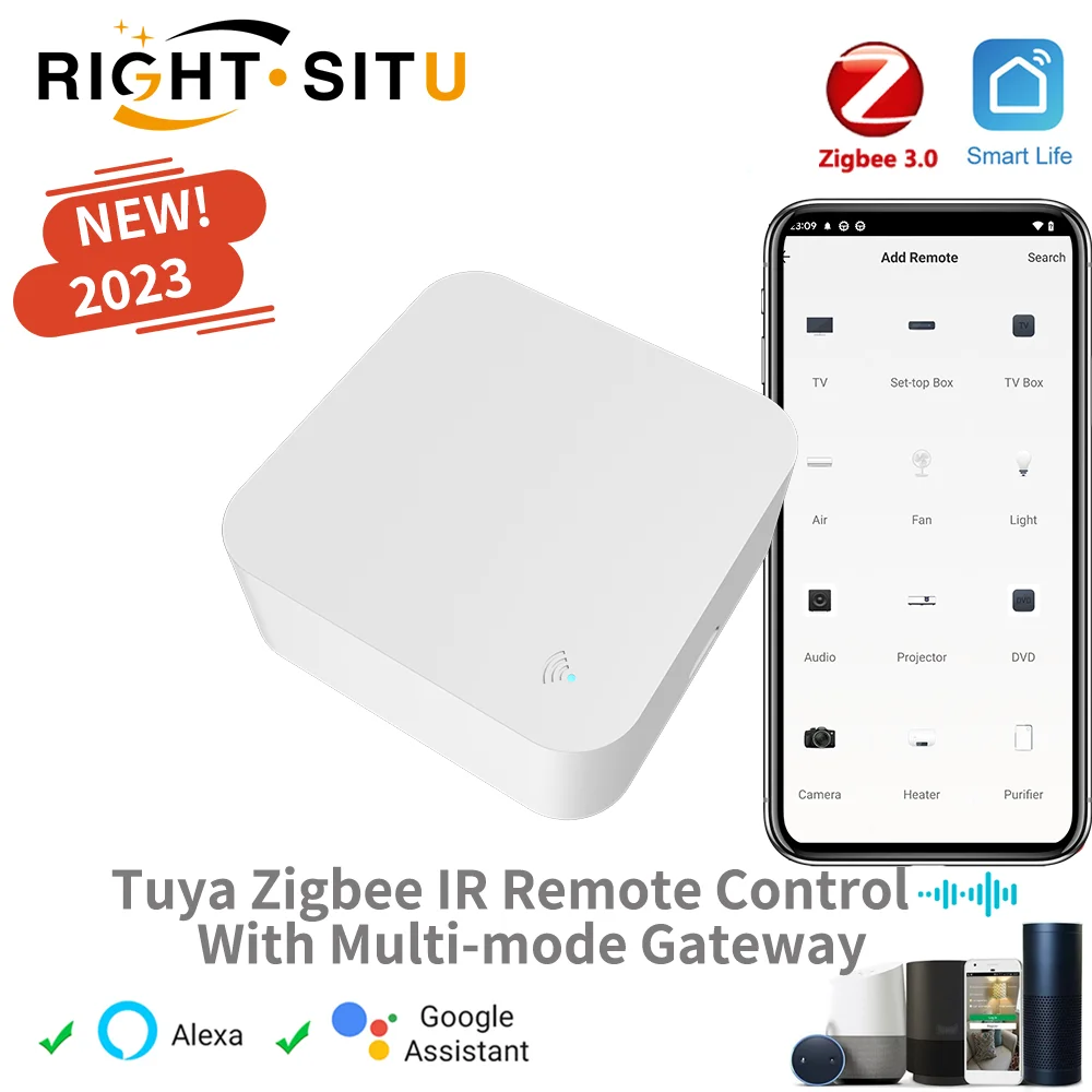 Zigbee IR Remote Control Tuya Multi-mode Gateway Zigbee Hub for Smart Home via APP Smart Life Works with Alexa Google Home Tuya