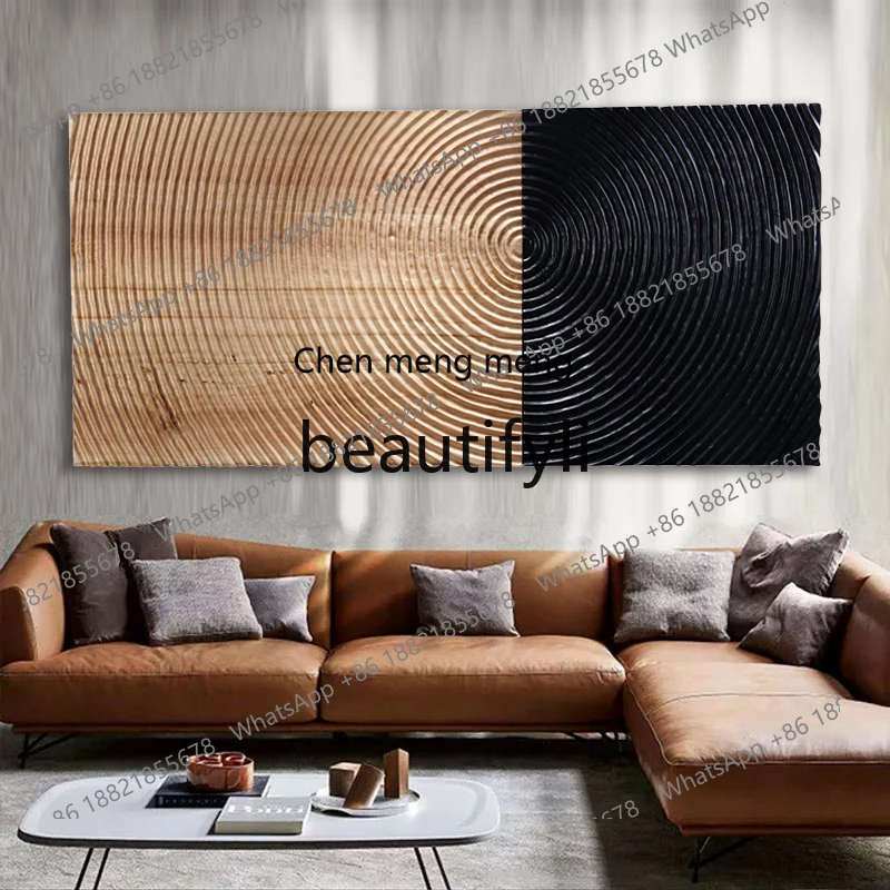 X Wood Carving High-End Entrance Decoration Relief Three-Dimensional Wall Living Room Mural Sofa Background Wall