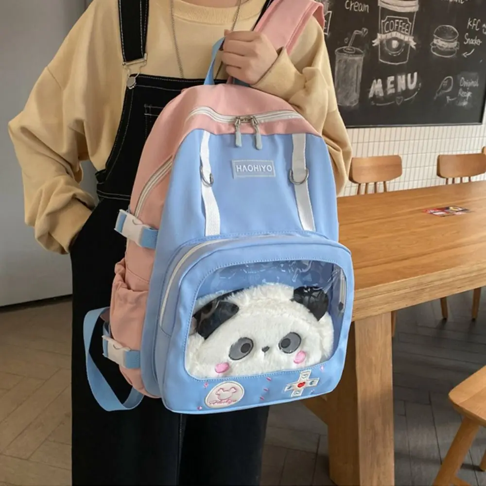 Large Capacity Transparent Students Backpack PVC Multi Pocket School Bag Simple Casual Double Shoulder Bags Travel