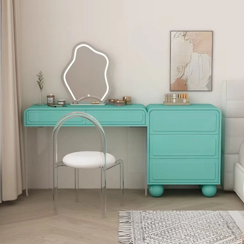 

Accessories Makeup Vanity Table Chair Mirror Desk Computer Luxury Dressing Table European Bedside Vestidores Trendy Furniture