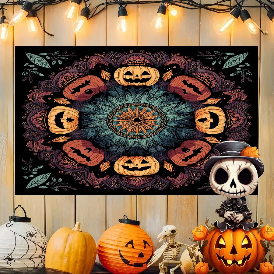 Halloween Mandala Pattern Background Cloth Hanging Cloth Bedroom Bedside Decorative Wall Cloth Rental Dormitory Tapestry