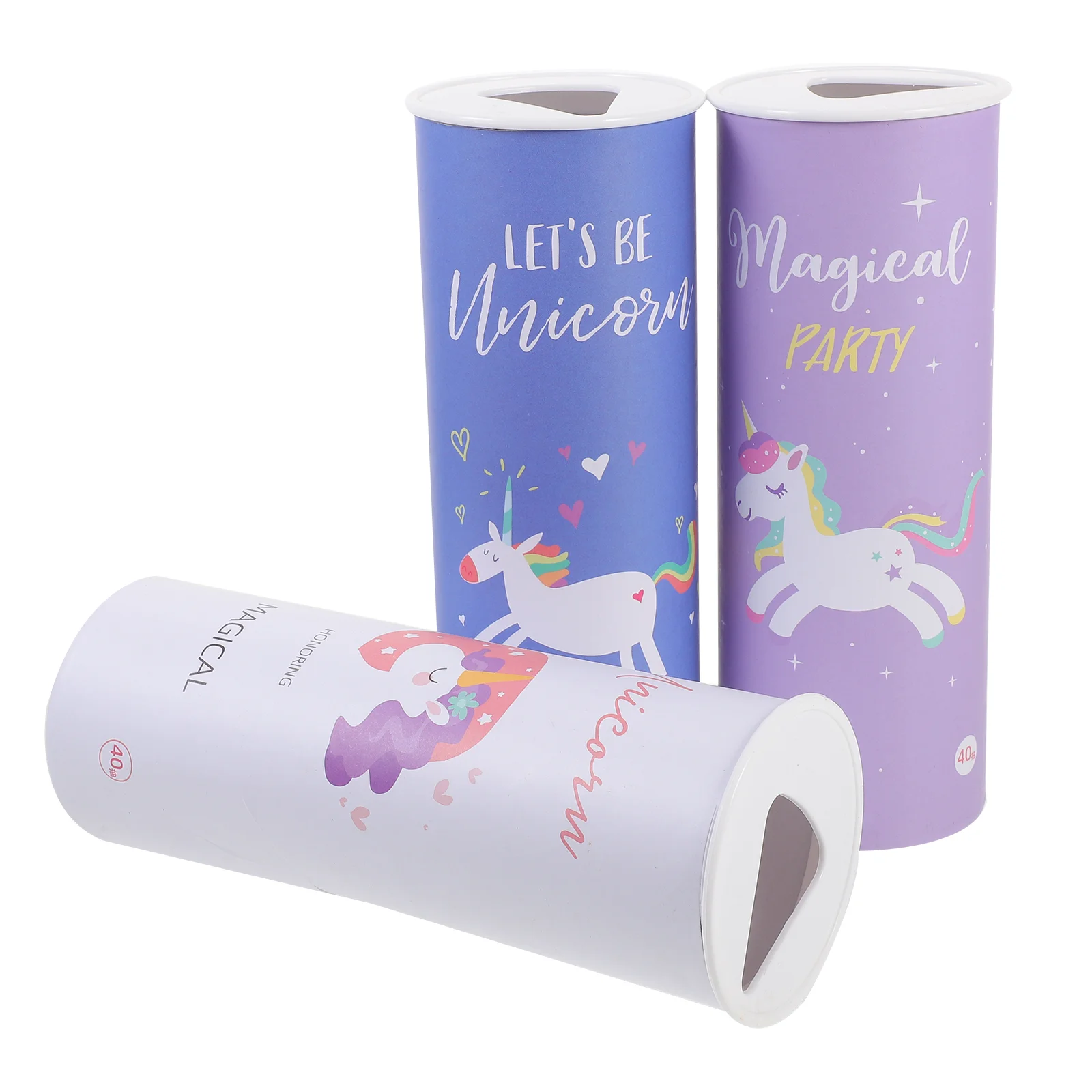 3 Pcs Car Napkins Holiday Party Paper Unicorn Decor Cylinder Supple Festival Dinner Table Serve Flower Travel