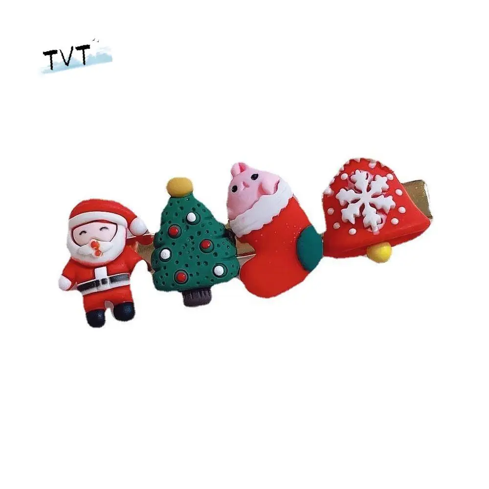 

Baby Girl Xmas Ornaments Children Party Supplies Adult Elk Headwear Christmas Hair Clip Santa Claus Hairpin Hair Accessories
