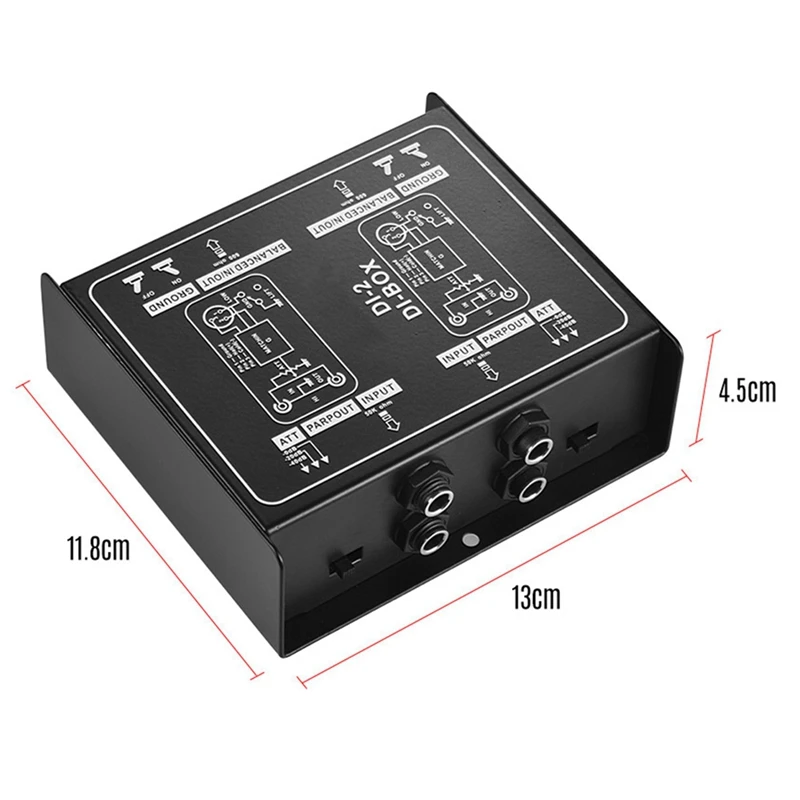 Imagem -06 - Premium Direct Injection Molded Audio Box Passive di Unit Canceller com Entrada Pad para Conexões de Guitarra e Baixo