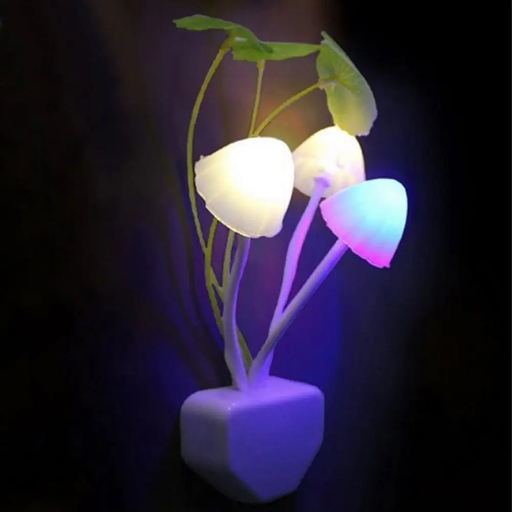 

Shape Cute Multicoloured Lights Bed Control New Dream Decoration Colorful Mushroom Light Sensor Control LED Lamp