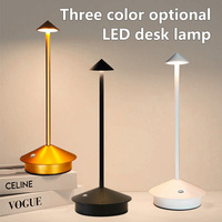 LED Mushroom Spike Table Lamp Touch Tri-Color Dimmable Desktop Decor Lamp Rechargeable Table Lamp Bar Hotel Atmosphere Lighting