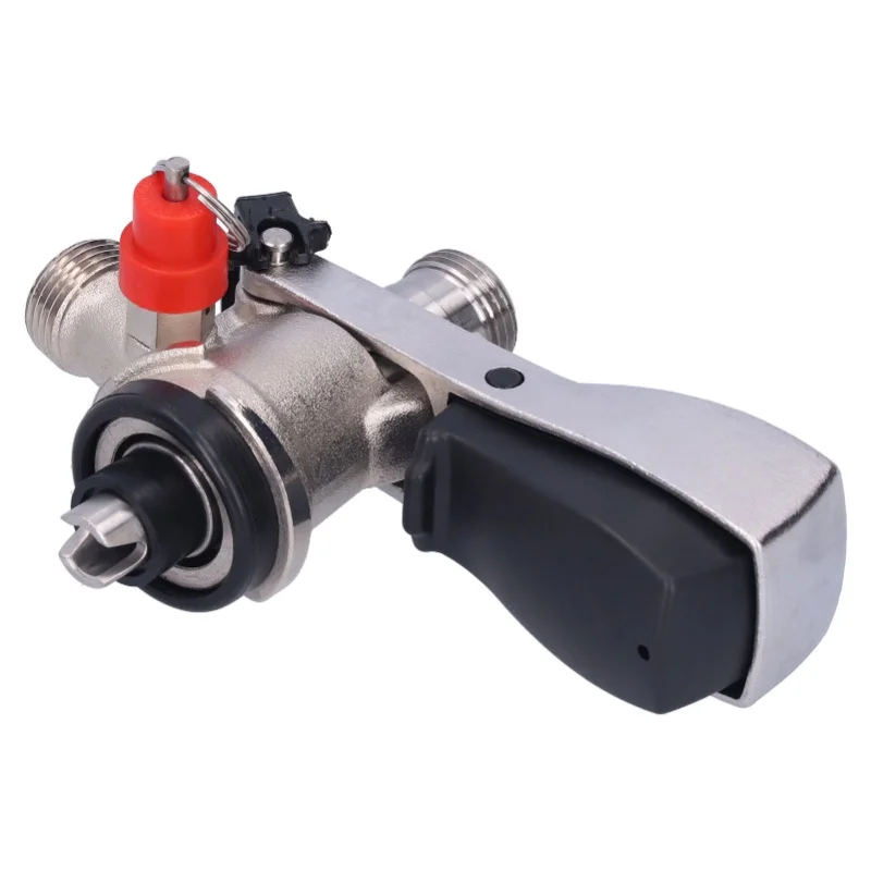 Beer Coupler Dispenser S-Type Beverage Keg Connector With Exhaust Valve G5/8 Male Thread