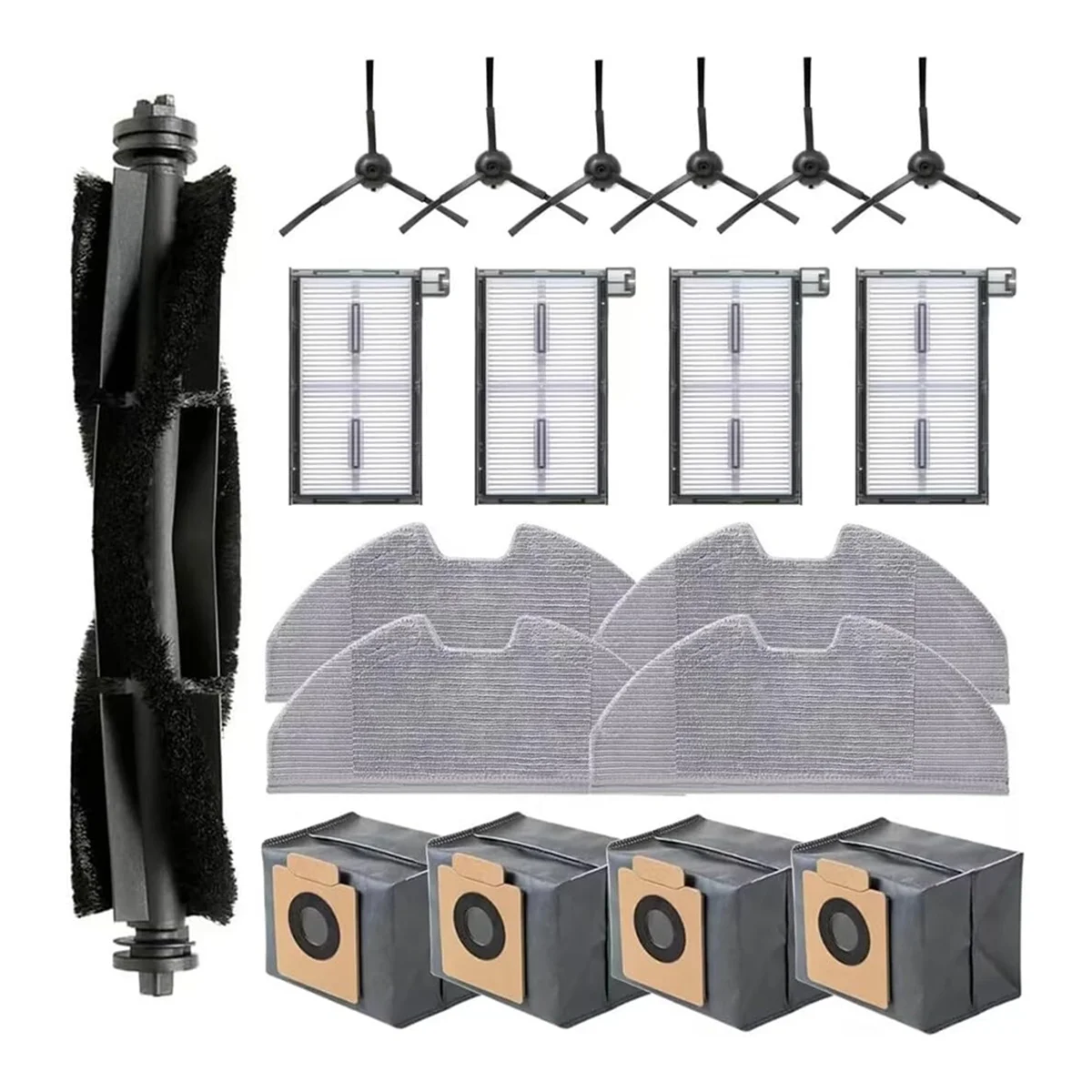 Y15Ersatzteile für Eufy X8 Pro/ X8 Pro SES Staubsauger-Zubehörset, Hauptbürste, Seitenbürsten, Wischtuchpads