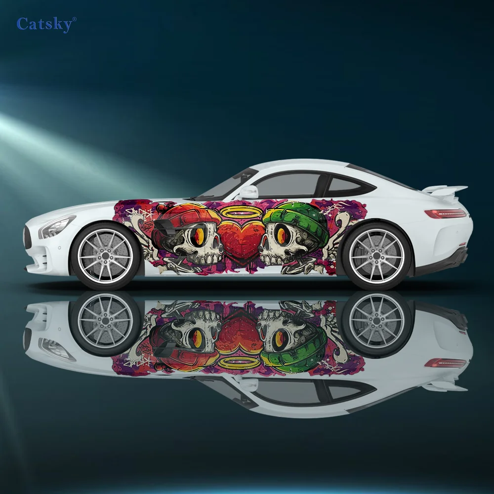

Helmet Cartoon Skeleton Car Vinyl Wraps Decal Self-adhesive PVC Sticker Suitable for Trucks SUV Decoration Auto Accessories Gift