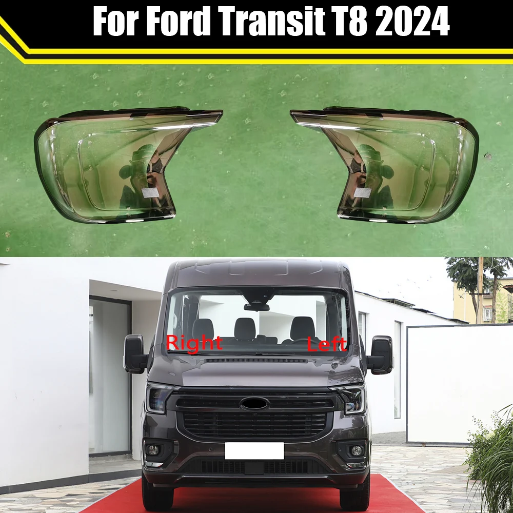 Front Car Headlight Cover For Ford Transit T8 2024 Auto Headlamp Lampshade Lampcover Head Lamp Light Covers Glass Lens Shell