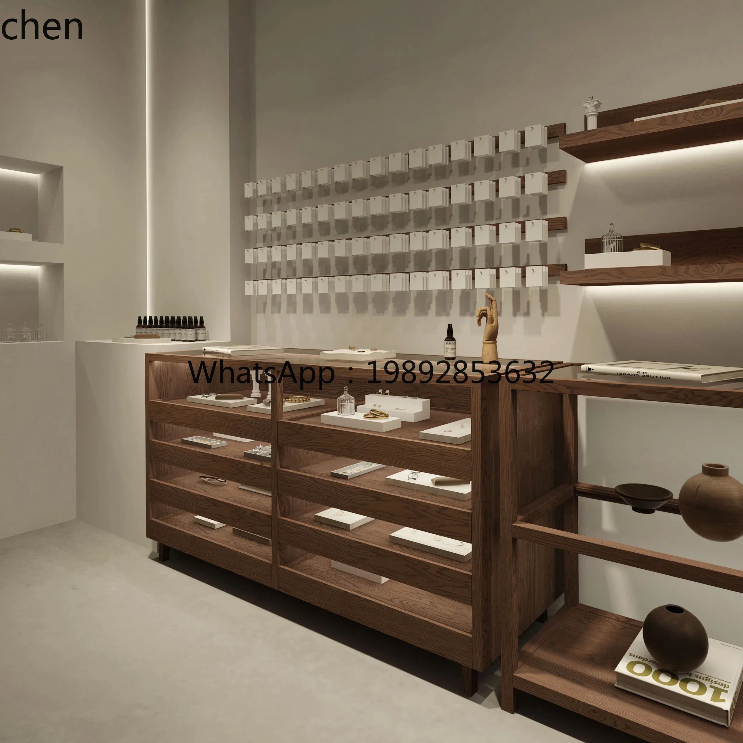 b9.21-GZ   Display Cabinet Optical Store Display Cabinet Clothing Store Nakajima Glass Jewelry Wall Side Cabinet