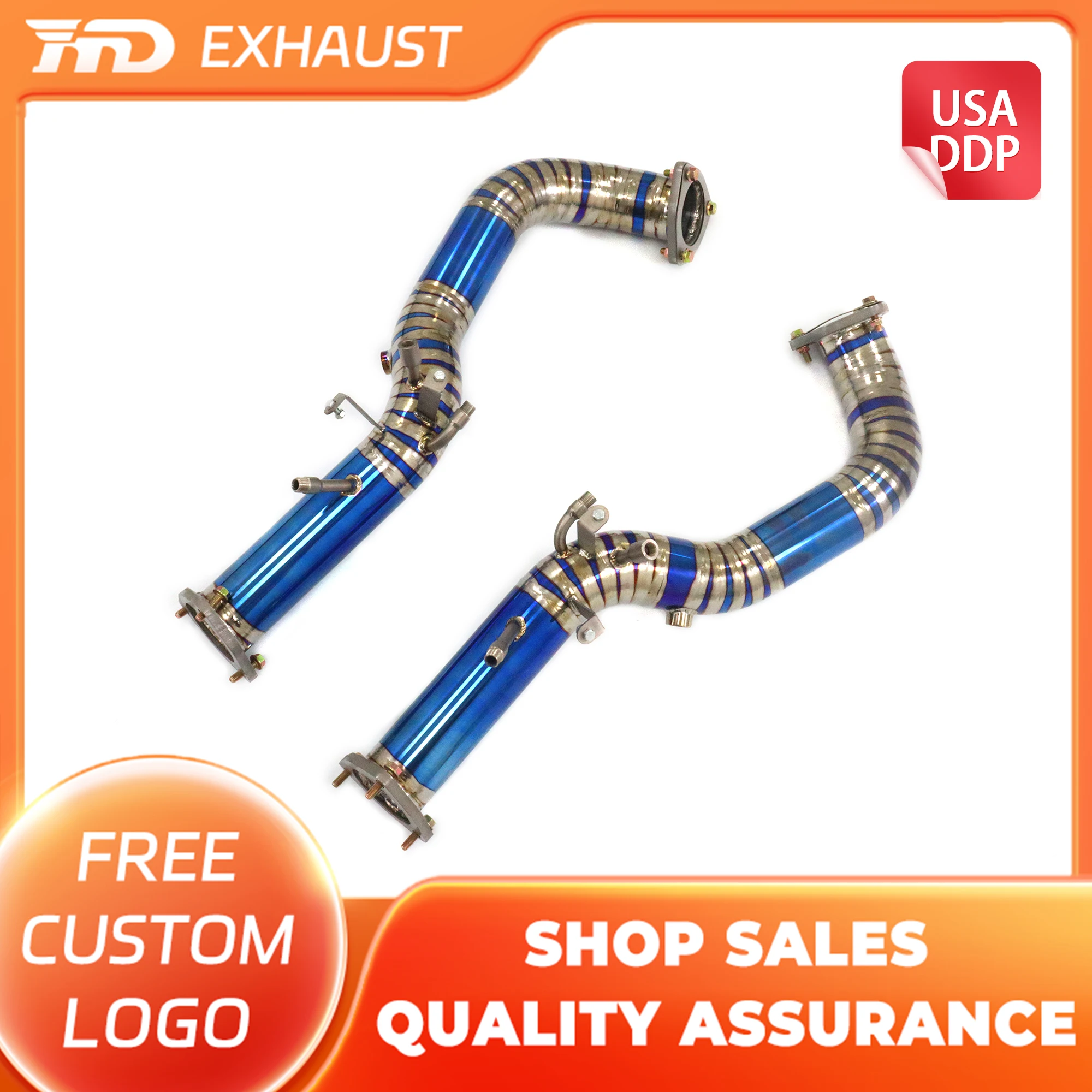 

HMD Exclusive Customization Exhaust Pipe for Porsche 718 GT4 RS 4.0L Titanium Alloy Downpipe Easy Install Car Accessories