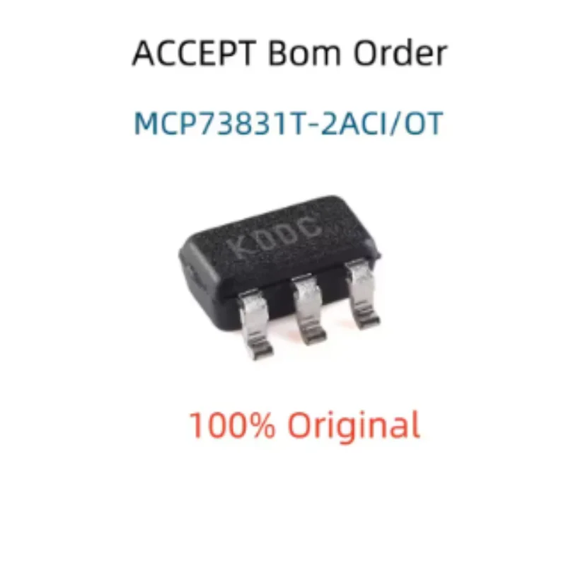 10PCS Original MCP73831T-2ATI MCP73831T-2ACI SOT23-5 Single Cell Li-ion Linear Charger IC 500mA Battery Charge Management Chip