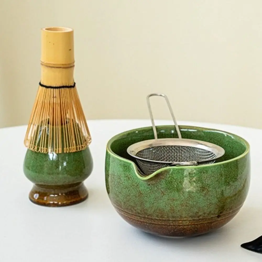 Tea Sticks Japanese Matcha Tea Set Matcha Spoon Match Bowl Matcha Brush Tea-Making Tools Bamboo Ceramic Green Tea Whisk